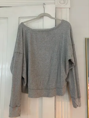 Aerie Grey Waffle Long Sleeve thumbnail 2