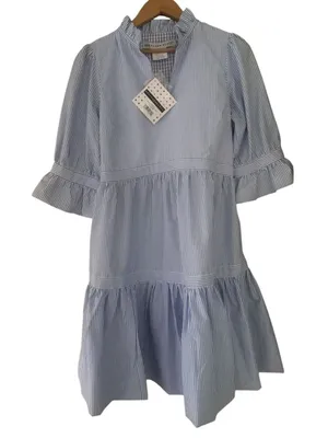 Gretchen Scott Teardrop Stripe Wash & Wear Periwinkle XS NWT thumbnail 3