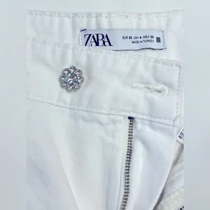 NWT Zara Tailored Wide Leg Jeans High Rise Denim Relax Pleated, size 36/USA 4 thumbnail 4