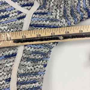 NIC+ZOE Jacket Womens Petite Medium Gray Blue Knit Full Zip Fringe Pockets thumbnail 8
