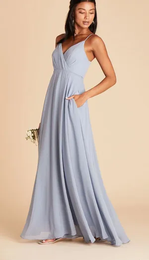 NWT Birdy Grey Kaia Dress Chiffon Dusty Blue Bridesmaid Size XL thumbnail 1