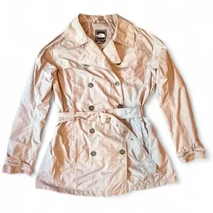 The North Face Women XL Gray Nylon Belted Double Breasted Trench Coat thumbnail 1