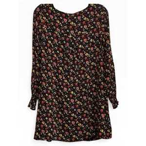 Sézane Carmen Black Floral Poppy Mini Flowy Dress Size 36 / 4 / Small thumbnail 4