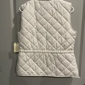 St. John’s Bay Ivory Quilted Vest with Gold Buttons thumbnail 4