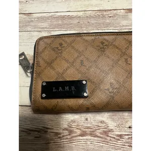 L.A.M.B Wallet Gwen Stefani Saddle Zip Around Wallet Y2K Monogram Brown Luxury thumbnail 2