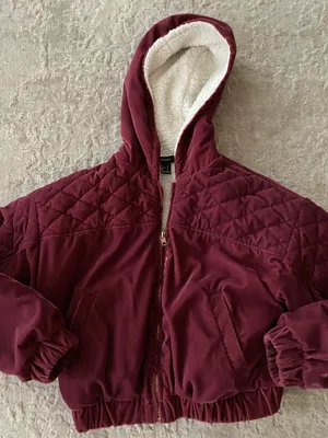 quilted deep pink fur lined cropped bomber zip up jacket thumbnail 3