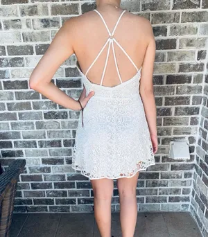 Kendall + Kylie White Lace dress thumbnail 2