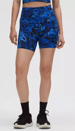 Lululemon Fast and Free High-Rise Short 6" - Flower Meld Galactic Cobalt Multi thumbnail 1
