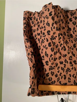 MarleyLilly Women’s Size XL Mini Skirt Tan Black‎ Animal Print Zip Side Cotton thumbnail 3