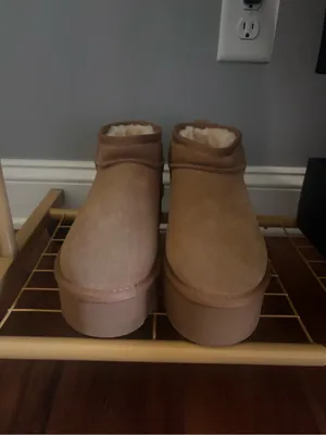 Platform Ankle Boots in Chestnut Tan Size 10 thumbnail 2