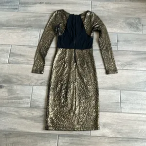 Alice and Olivia golden dress thumbnail 4