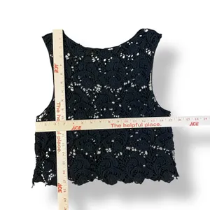 Coco + Carmen NWT Black Crochet Lace Sleeveless Sheer Top‎ Size Small Boho thumbnail 3