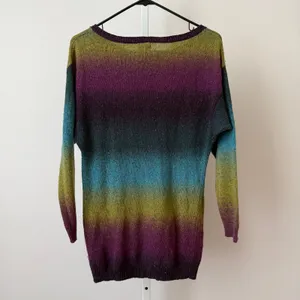 90s Grunge 2 Multicolor‎ Ombre Knit Sweater Speckled Rainbow Kurt Kobain Grunge thumbnail 6