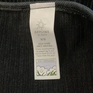 Aerie Offline by Womens Black Seamless Cable Square Neck T-Shirt thumbnail 8