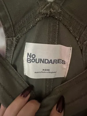 No Boundaries Overalls Olive Green thumbnail 2