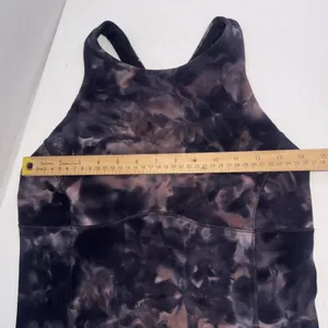 Lululemon Athletic Gym Key Balance Tank Diamond Dye Grey Pink Bra Crop Top Sz 8 thumbnail 6
