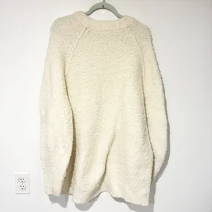 Free People Women's Cream Teddy Long-Sleeve Sweater Tunic Nubby‎ Size XL thumbnail 6