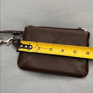 Coach Dark Brown Leather Wristlet used good condition thumbnail 11