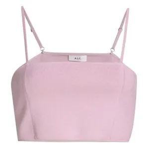 A.L.C. Winnie Knit Bra Top‎ in a Rose Pink Color Size Medium Cropped Top thumbnail 3