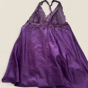 Purple Satin Lace Babydoll Slip Nightgown Fairy Grunge Coquette Y2K Small thumbnail 4