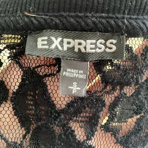 Express Black Lace Long Sleeve Top  Size Small thumbnail 5
