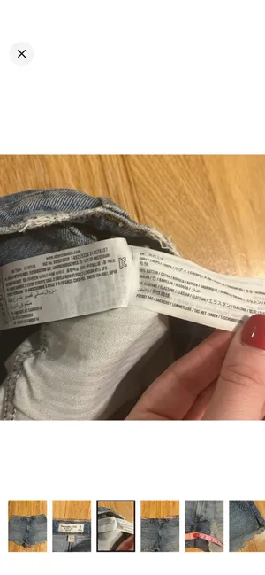Abercrombie & Fitch | medium wash distressed high rise curve love mom short thumbnail 3