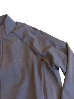 NikeSKIMS Brown Full Zip Track Jacket Mock Neck Ribbed Trim Hem Large Women's thumbnail 3
