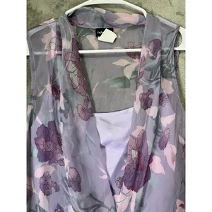Vintage Floral Sheer Vest & Tulle Midi Skirt Set Fairycore Romantic Coquette Md thumbnail 3