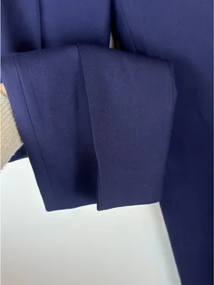 Sézane Phil Trousers Navy Wool Blend High Rise Wide Leg Pants FR 34 US 2 thumbnail 9