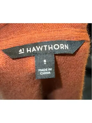 100% Cashmere Orange Cardigan Sweater SMALL thumbnail 8