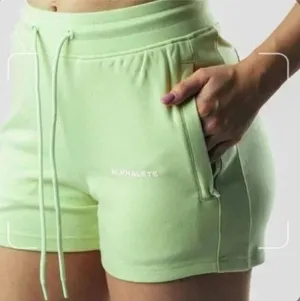 $50 NWOT alphalete women's Essential Core Activewear Shorts in lime green M thumbnail 1