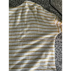 Striped Cotton Slub Knit Top sz Small White Yellow Oversized Coastal Minimalist‎ thumbnail 6