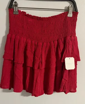 Altar'd State Vibrant Red Mini Skirt thumbnail 1