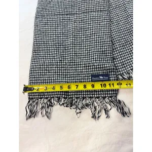 Hunters Run‎ Black White Houndstooth Fringed Winter Scarf Woven Rectangle thumbnail 4