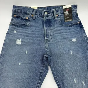 Levi's Premium 501 Original Cropped Women's Sz 30x26 Button Fly Distressed Jeans thumbnail 4