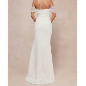 NEW Lulus Luxe Bridal Profound Glamour Pearl Off-the-Shoulder Wedding Dress thumbnail 4