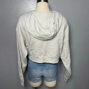 Edikted Russell Knit Hooded Cardigan, Light Grey, XS thumbnail 3