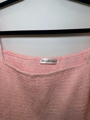 Midi Dress Size XL Pink Smocked Long Sleeve thumbnail 3