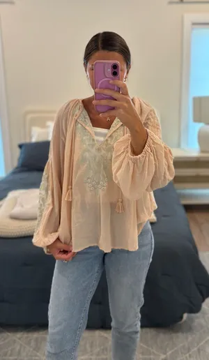 Free People Shinla Blouse Size Small thumbnail 1