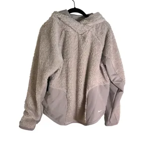 Nike Tech Pack NWT Sherpa Fleece Hoodie Atmosphere Taupe Womens Medium thumbnail 2