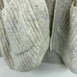 Banana Republic Cardigan Womens Small Beige Merino Wool Alpaca Blend Open *HOLE thumbnail 4