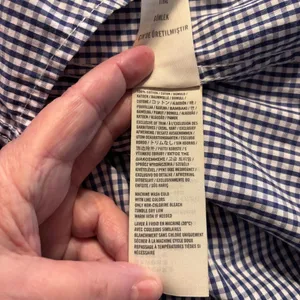 Hollister Button up Shirt Long‎ Sleeve Women's Size L Blue Checked thumbnail 5