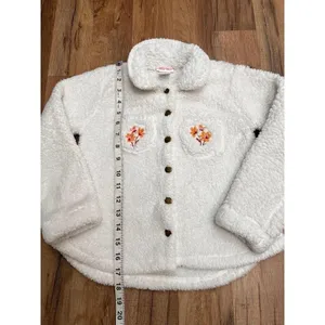 Little Lass Sherpa Jacket 6X White Teddy Coat‎ thumbnail 3