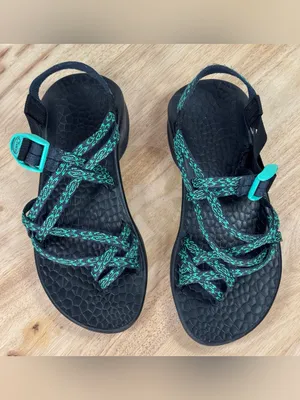 Chacos Updraft X2‎ Northern Lights Strappy Sandals Teal Black Women 7 Outdoor thumbnail 5