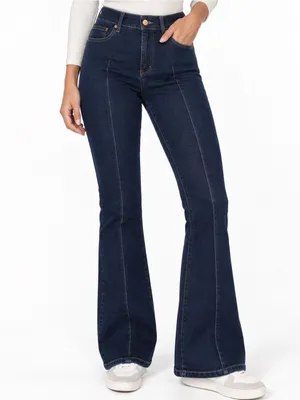 LOFT The Slim Flare Jeans Dark Wash Front Seam Size 28/6 thumbnail 3
