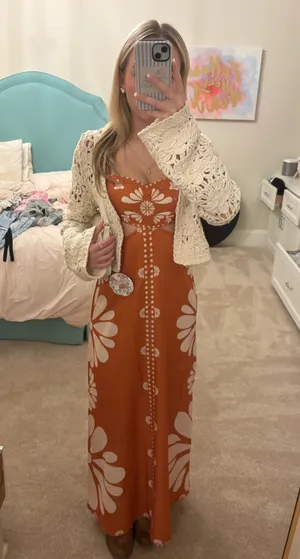 Orange Cut-Out Maxi Dress thumbnail 1