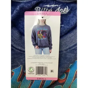 Billy Joel Piano‎ Man Graphic Sweatshirt Powder Blue Burnout Wash Small.. thumbnail 5
