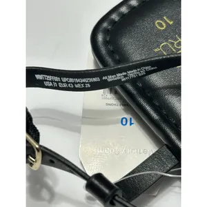 Time and Tru Womens Hardware T-Strap Flat Sandals Black Gold NWT Size 10 EU 41 thumbnail 10