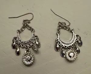 Elegant Silver Dangle Earrings‎ Silver thumbnail 1