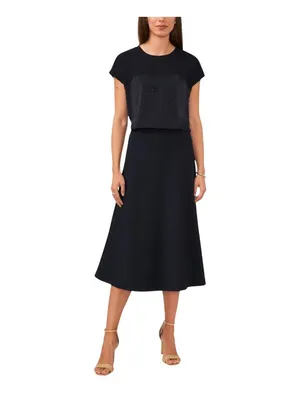Cece Womens Bias-Cut A Line Side Zip MIDI Skirt 7054423 Night Shade Blue S thumbnail 6